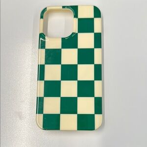 Checkered Green and Cream Phone Case - iPhone 14 Pro Max